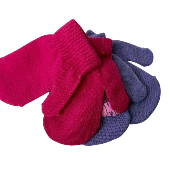 Paw Patrol Girls Mittens Set Pink Purple 2 Pc Kids Winter Gloves - Picture 2 of 3